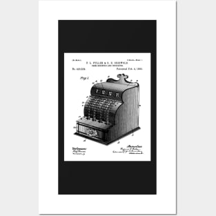 Cash Register Patent - Entrepreneur Office Decor Art - White Posters and Art